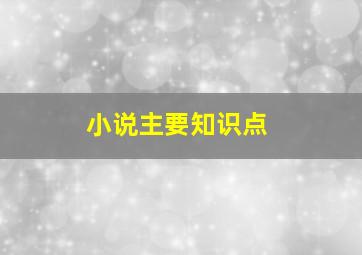 小说主要知识点