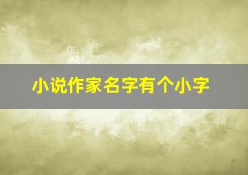 小说作家名字有个小字