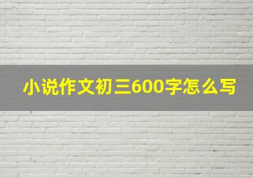 小说作文初三600字怎么写