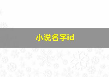 小说名字id