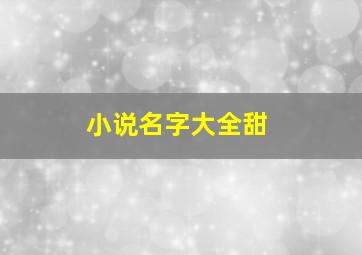 小说名字大全甜