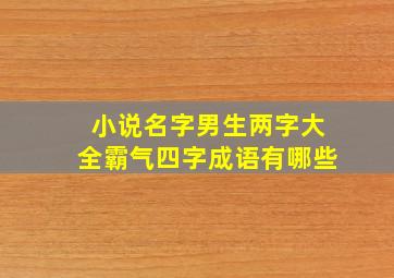 小说名字男生两字大全霸气四字成语有哪些