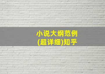 小说大纲范例(超详细)知乎