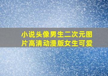 小说头像男生二次元图片高清动漫版女生可爱