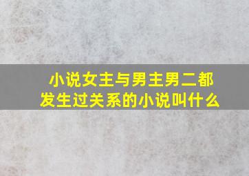 小说女主与男主男二都发生过关系的小说叫什么