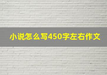 小说怎么写450字左右作文