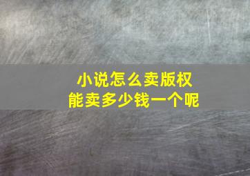 小说怎么卖版权能卖多少钱一个呢