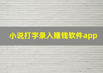 小说打字录入赚钱软件app