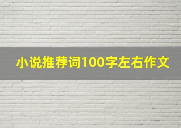 小说推荐词100字左右作文