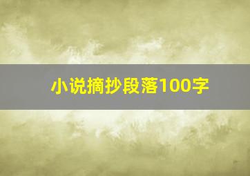 小说摘抄段落100字