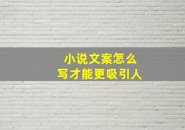 小说文案怎么写才能更吸引人