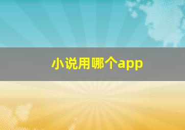 小说用哪个app