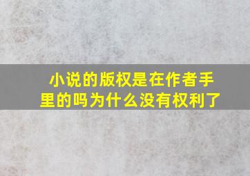 小说的版权是在作者手里的吗为什么没有权利了