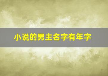 小说的男主名字有年字