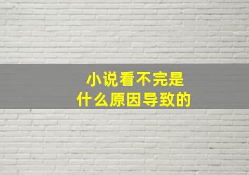 小说看不完是什么原因导致的