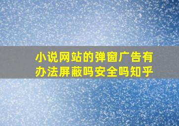 小说网站的弹窗广告有办法屏蔽吗安全吗知乎