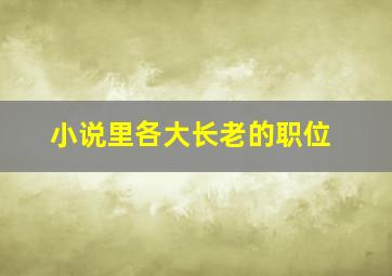 小说里各大长老的职位