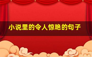 小说里的令人惊艳的句子