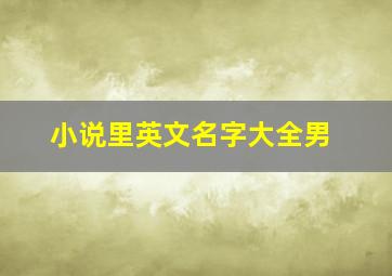 小说里英文名字大全男