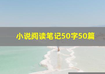 小说阅读笔记50字50篇