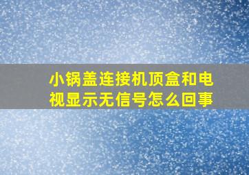 小锅盖连接机顶盒和电视显示无信号怎么回事