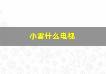 小雪什么电视