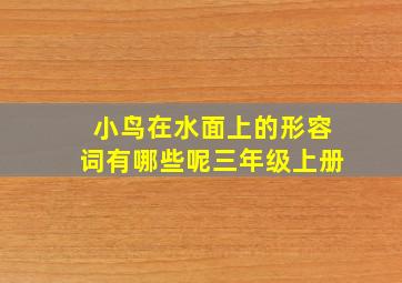 小鸟在水面上的形容词有哪些呢三年级上册