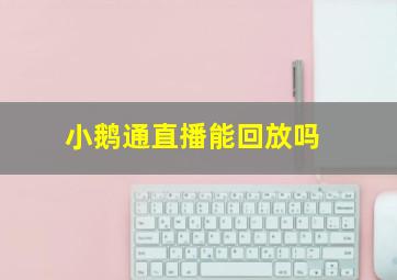 小鹅通直播能回放吗