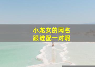 小龙女的网名跟谁配一对呢