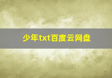 少年txt百度云网盘