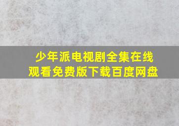 少年派电视剧全集在线观看免费版下载百度网盘