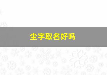 尘字取名好吗