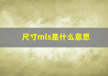 尺寸mls是什么意思