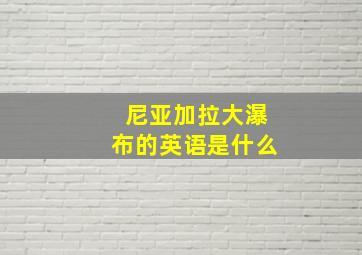 尼亚加拉大瀑布的英语是什么