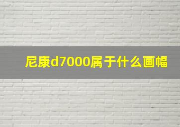 尼康d7000属于什么画幅