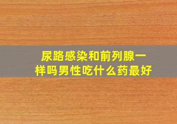 尿路感染和前列腺一样吗男性吃什么药最好