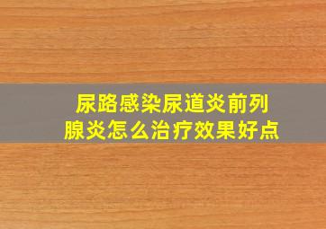 尿路感染尿道炎前列腺炎怎么治疗效果好点