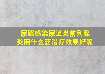 尿路感染尿道炎前列腺炎用什么药治疗效果好呢