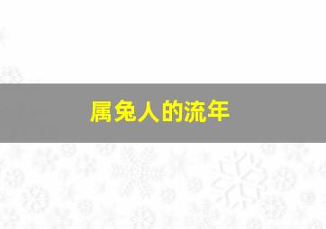 属兔人的流年