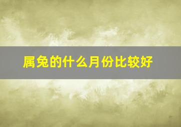 属兔的什么月份比较好