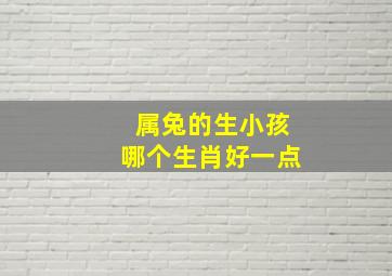 属兔的生小孩哪个生肖好一点