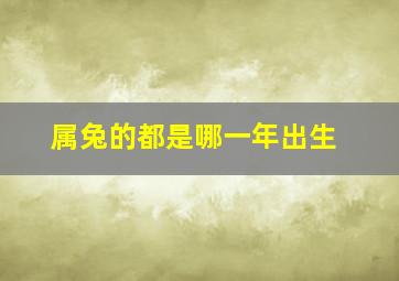 属兔的都是哪一年出生