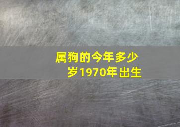 属狗的今年多少岁1970年出生