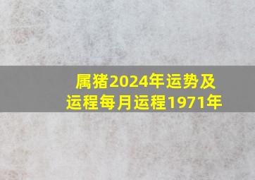 属猪2024年运势及运程每月运程1971年