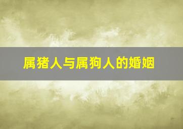 属猪人与属狗人的婚姻