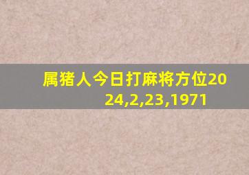 属猪人今日打麻将方位2024,2,23,1971