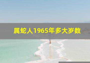 属蛇人1965年多大岁数