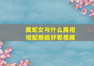 属蛇女与什么属相相配婚姻好呢视频