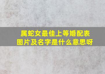 属蛇女最佳上等婚配表图片及名字是什么意思呀