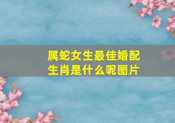 属蛇女生最佳婚配生肖是什么呢图片